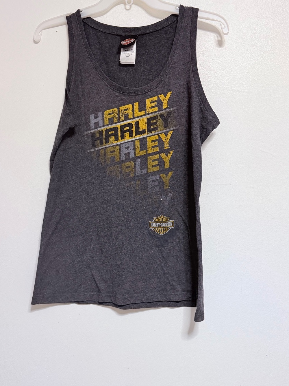 Harley-Davidson Gray & Yellow Logo Tank X-Large